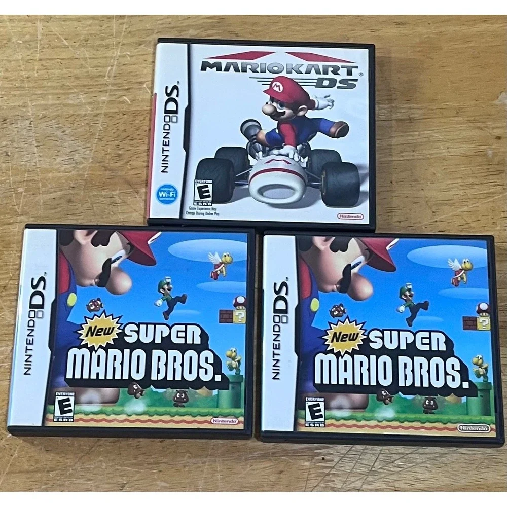 Nintendo DS Cases & Manuals Lot Mario Kart DS New Super Mario Bros NO GAMES‎ Vtg